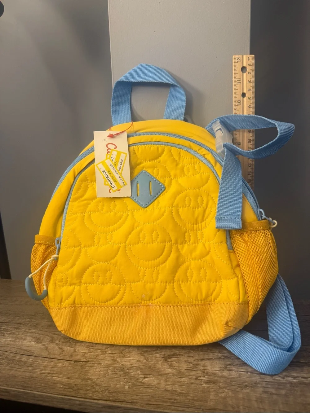 Kids Yellow and Light Blue Quilted Backpack